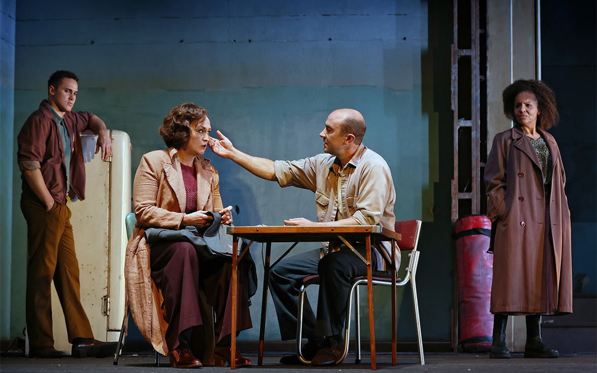 Callan Colley, Helen Thomson, Josh McConville, and Brigid Zengeni in Sydney Theatre Company’s Death of a Salesman (photograph by Prudence Upton)